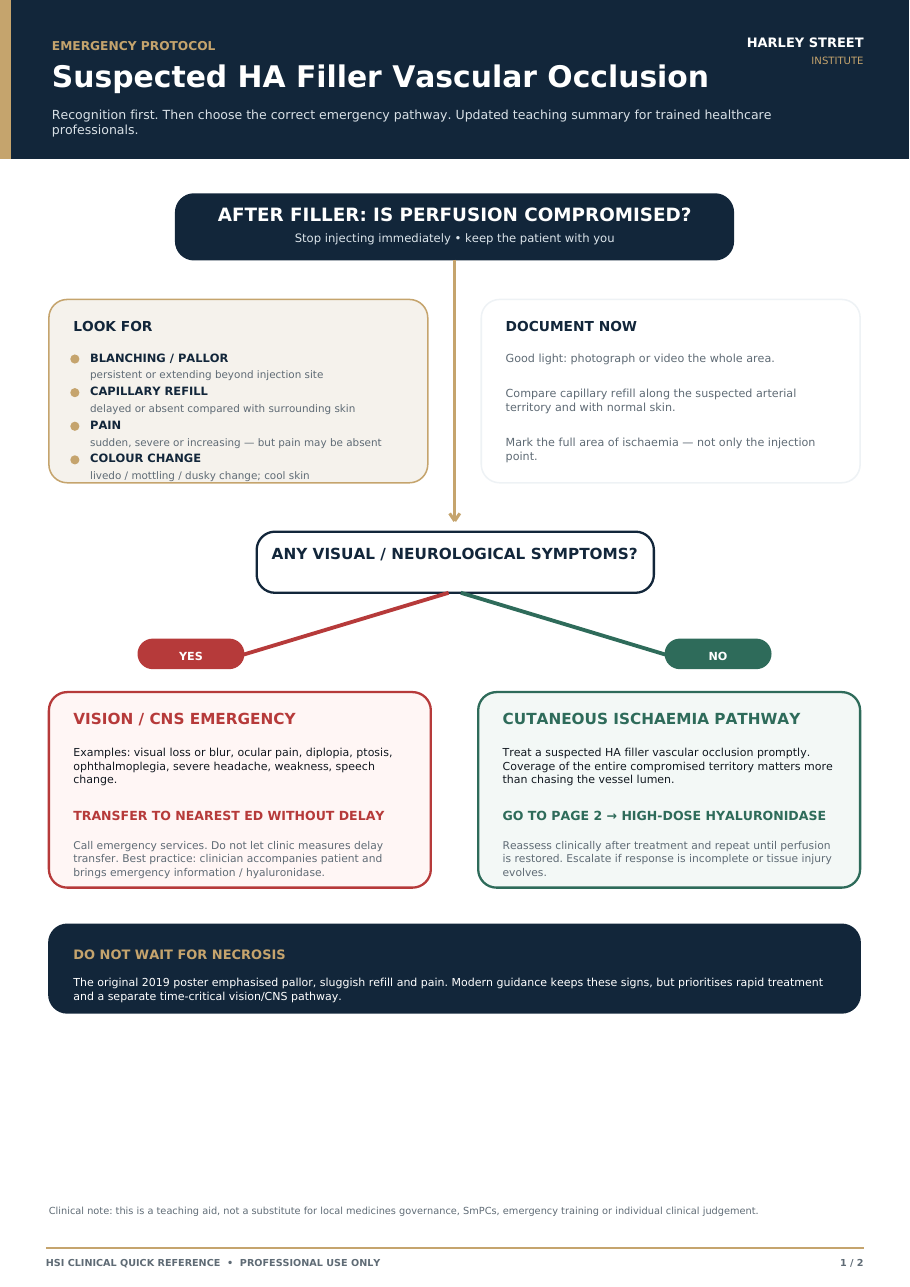 Preview of the HSI vascular occlusion emergency protocol decision tree