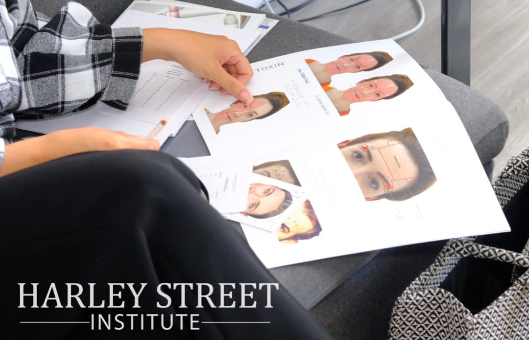 Curso de Botox e toxina botulínica com prática em análise facial de pacientes reais na Harley Street Institute