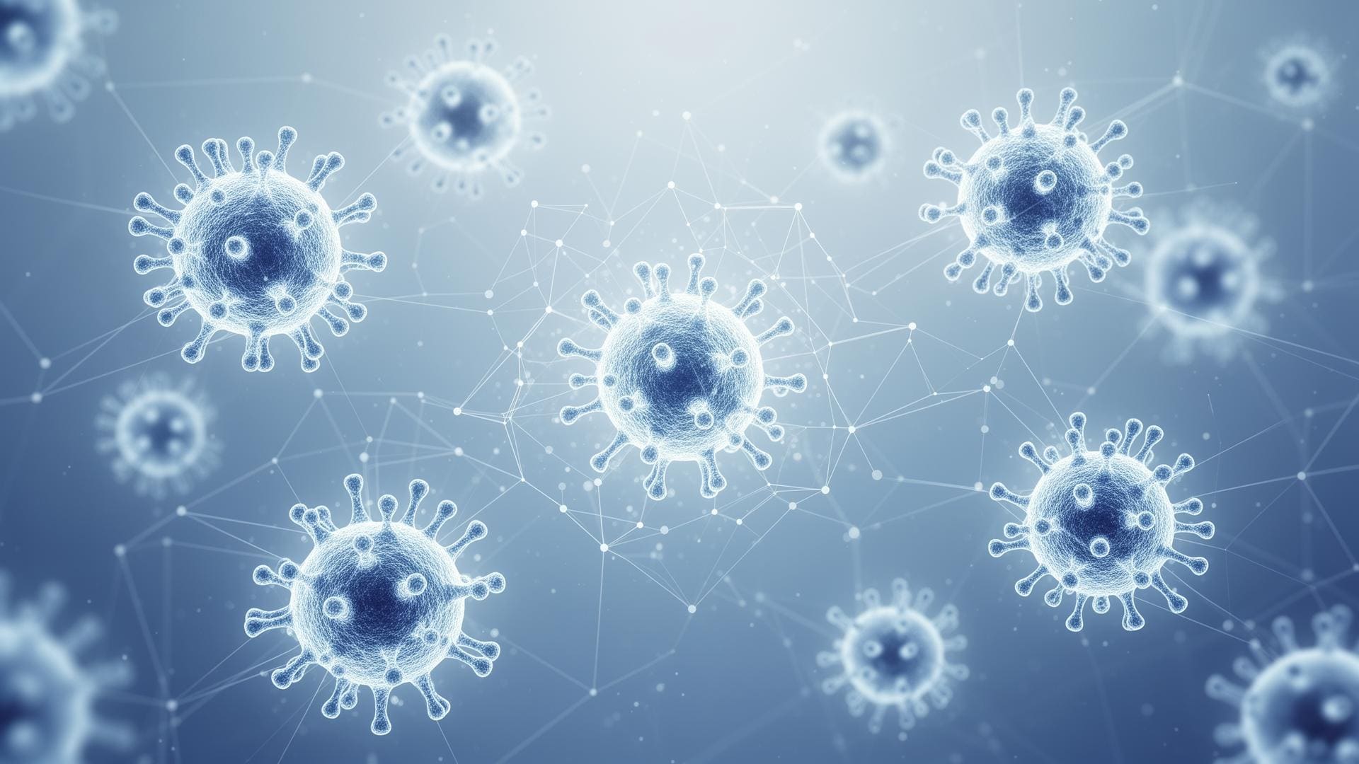 Abstract visualization of immune cells and resilience networks representing immune ageing and frailty in anti-ageing medicine