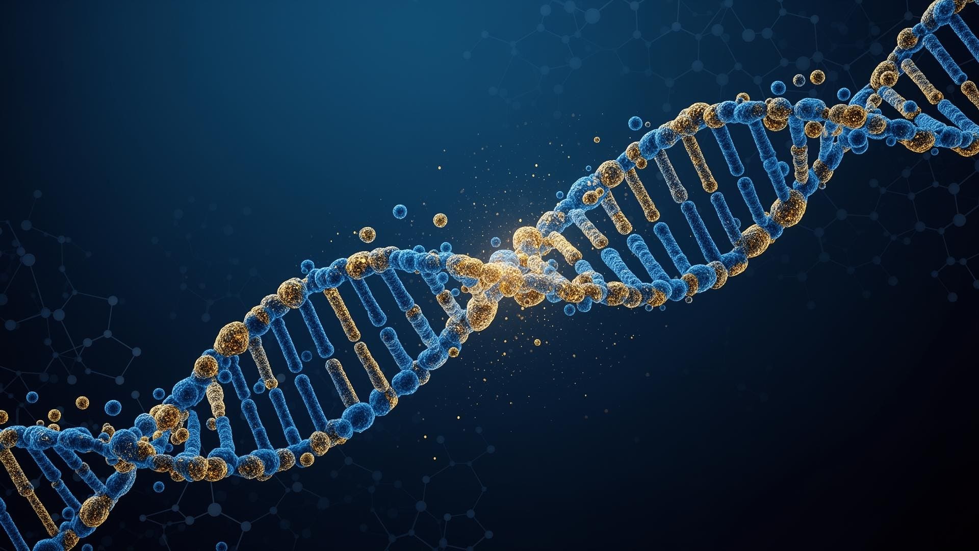 Abstract visualization of cellular biology and longevity medicine