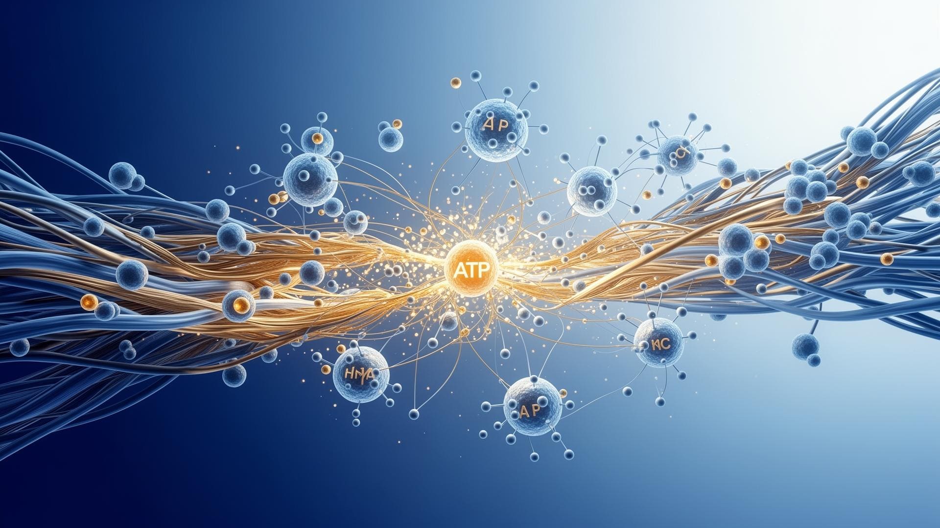 Abstract visualization of metabolic and inflammatory pathways in anti-ageing medicine