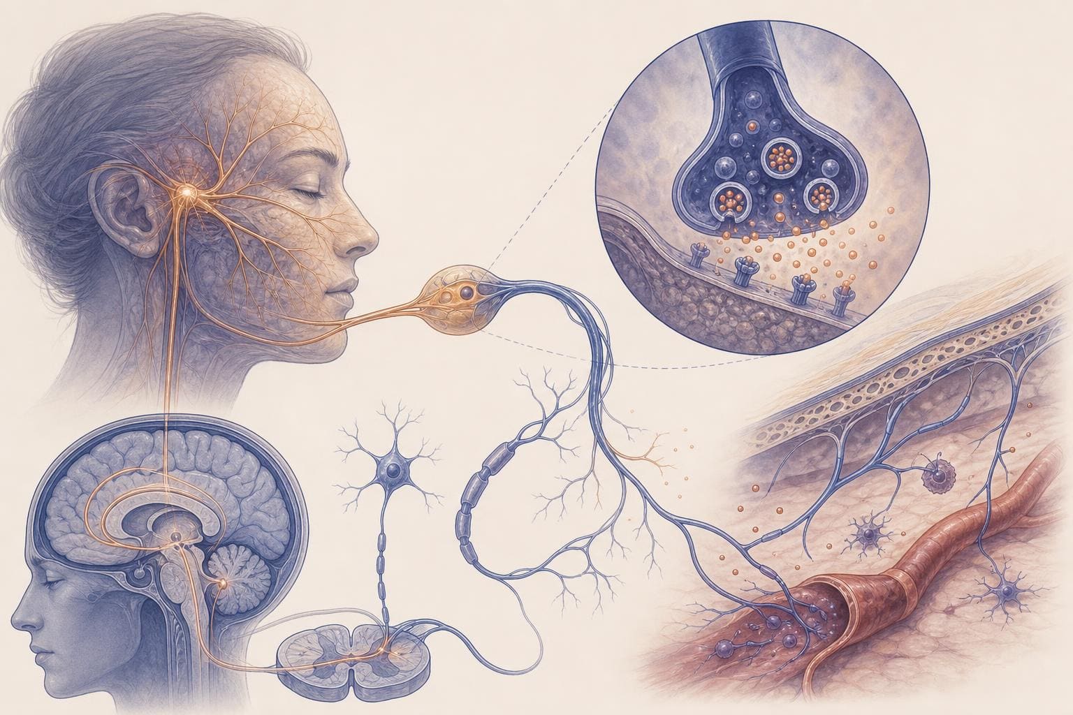 Peripheral trigeminovascular mechanisms proposed for onabotulinumtoxinA in migraine prevention
