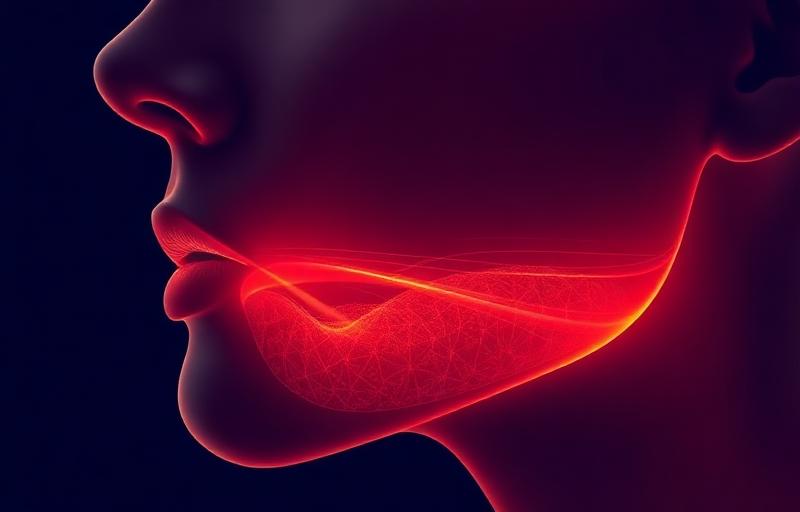 Subdermal diode laser fibre illustration on lower face